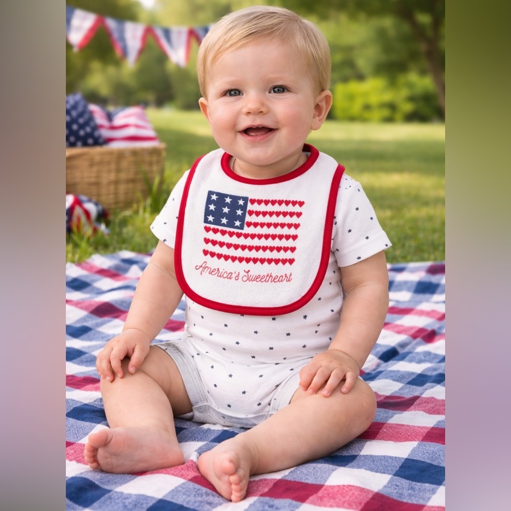 Child of Mine Carter’s Patriotic Baby Bodysuit & Bib Set | 12M